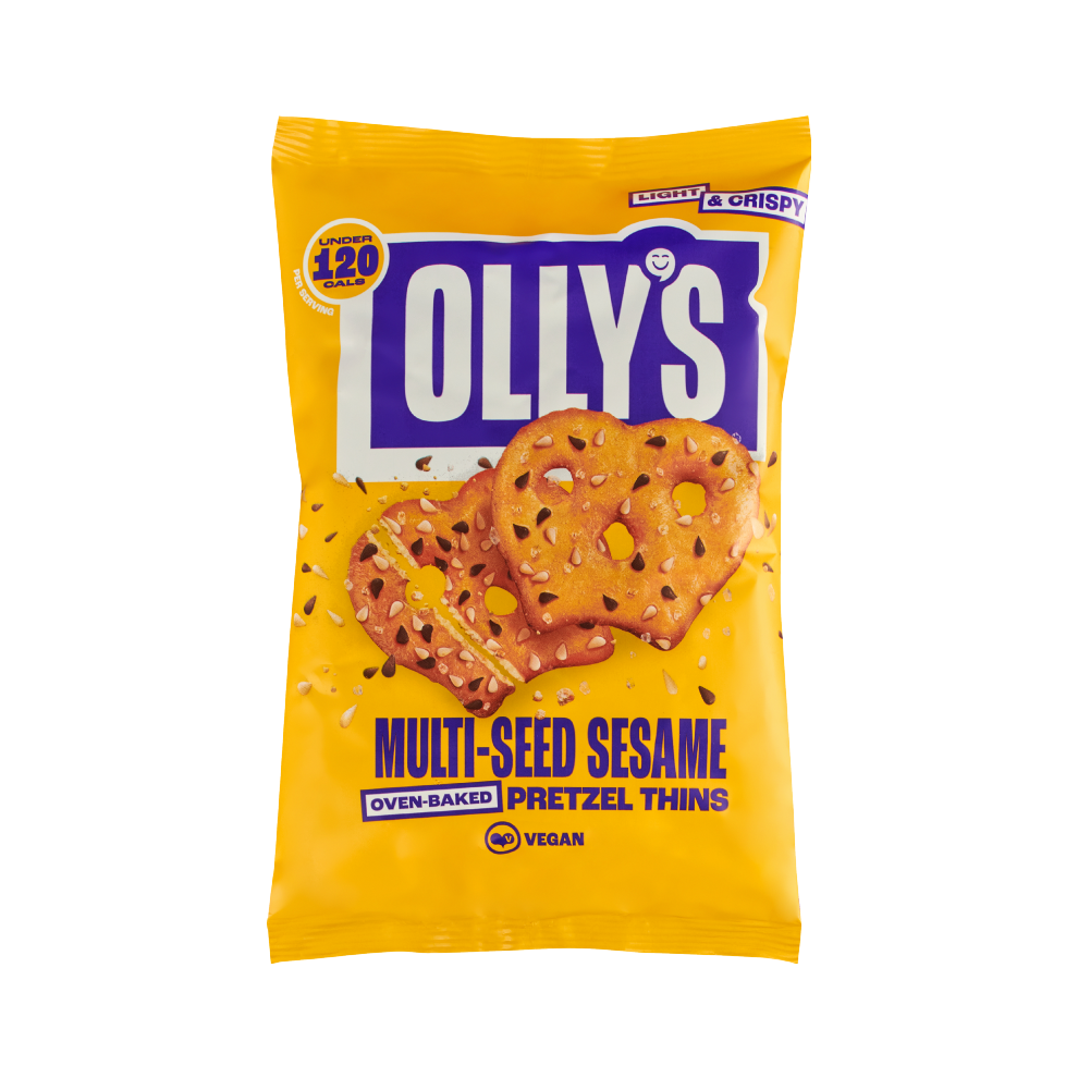 OLLY'S Pretzel Thins - Multi-Seed Sesame 140g (Pack of 7)