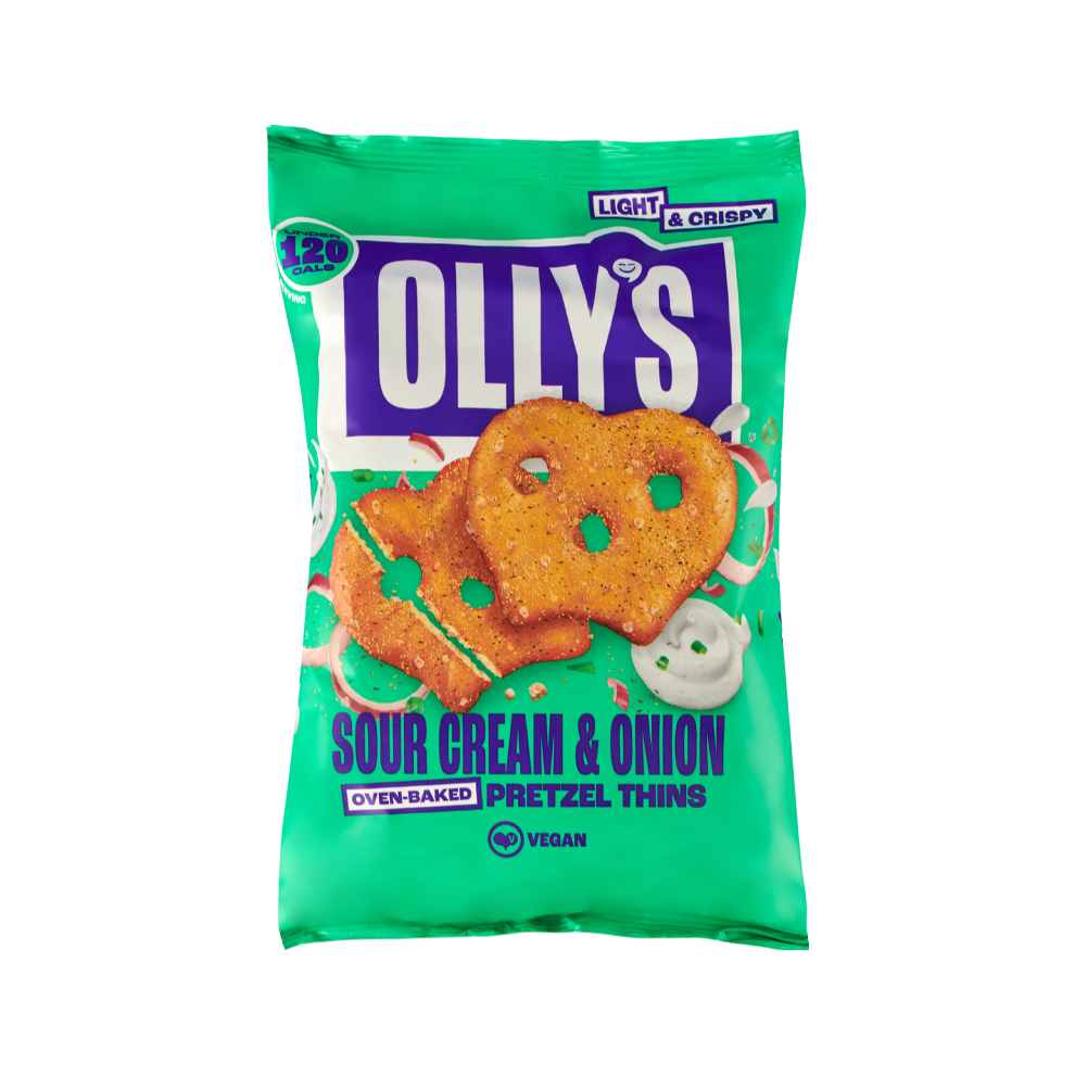 OLLY'S Pretzel Thins - Sour Cream & Onion140g (Pack of 7)
