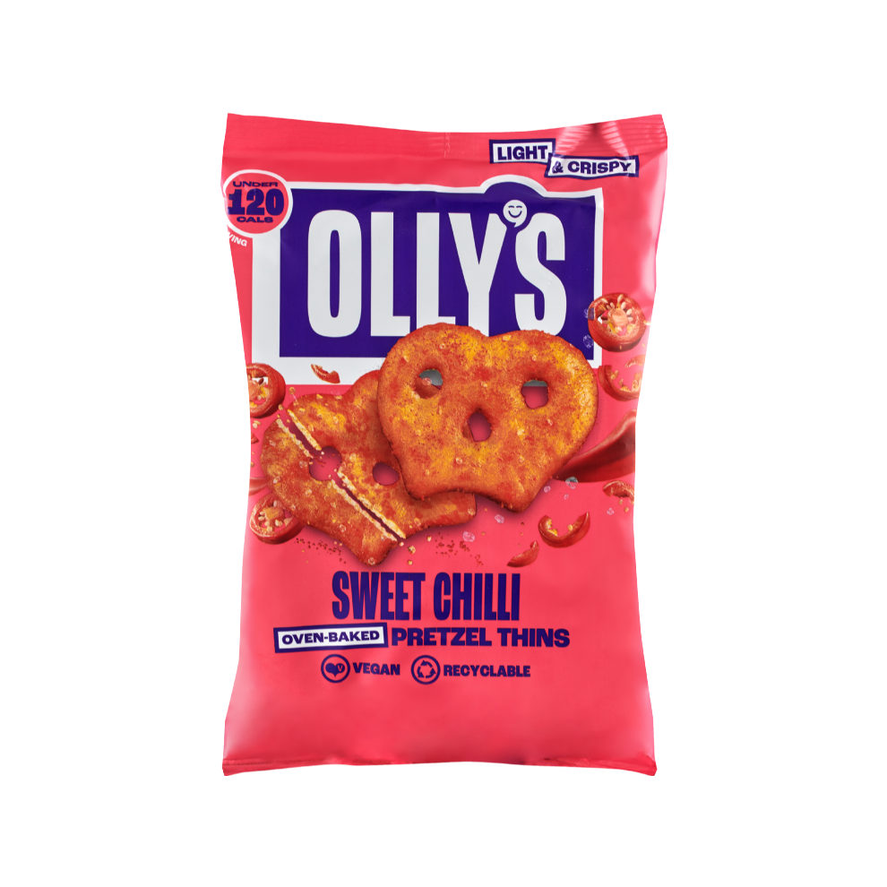 OLLY'S Pretzel Thins - Sweet Chilli 140g (Pack of 7)