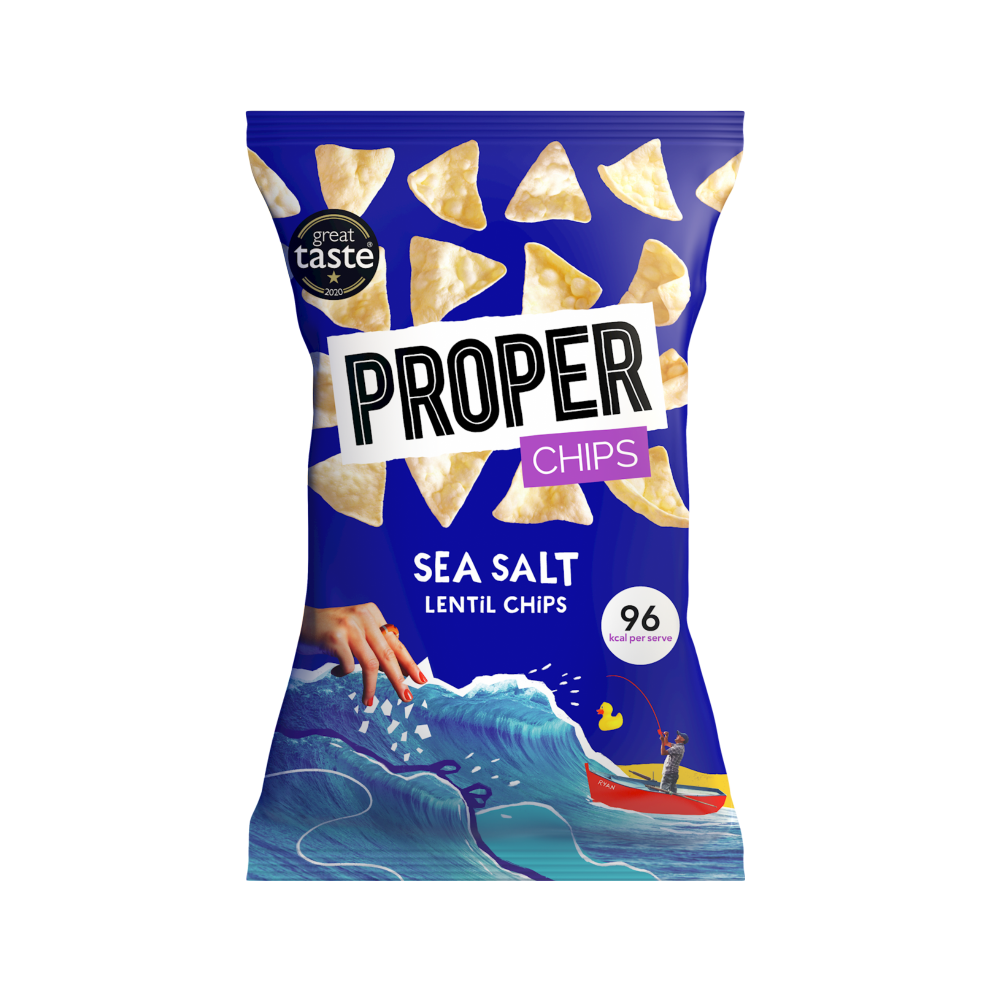 PROPER Chips - Sea Salt Lentil Chips 85g (Pack of 8)
