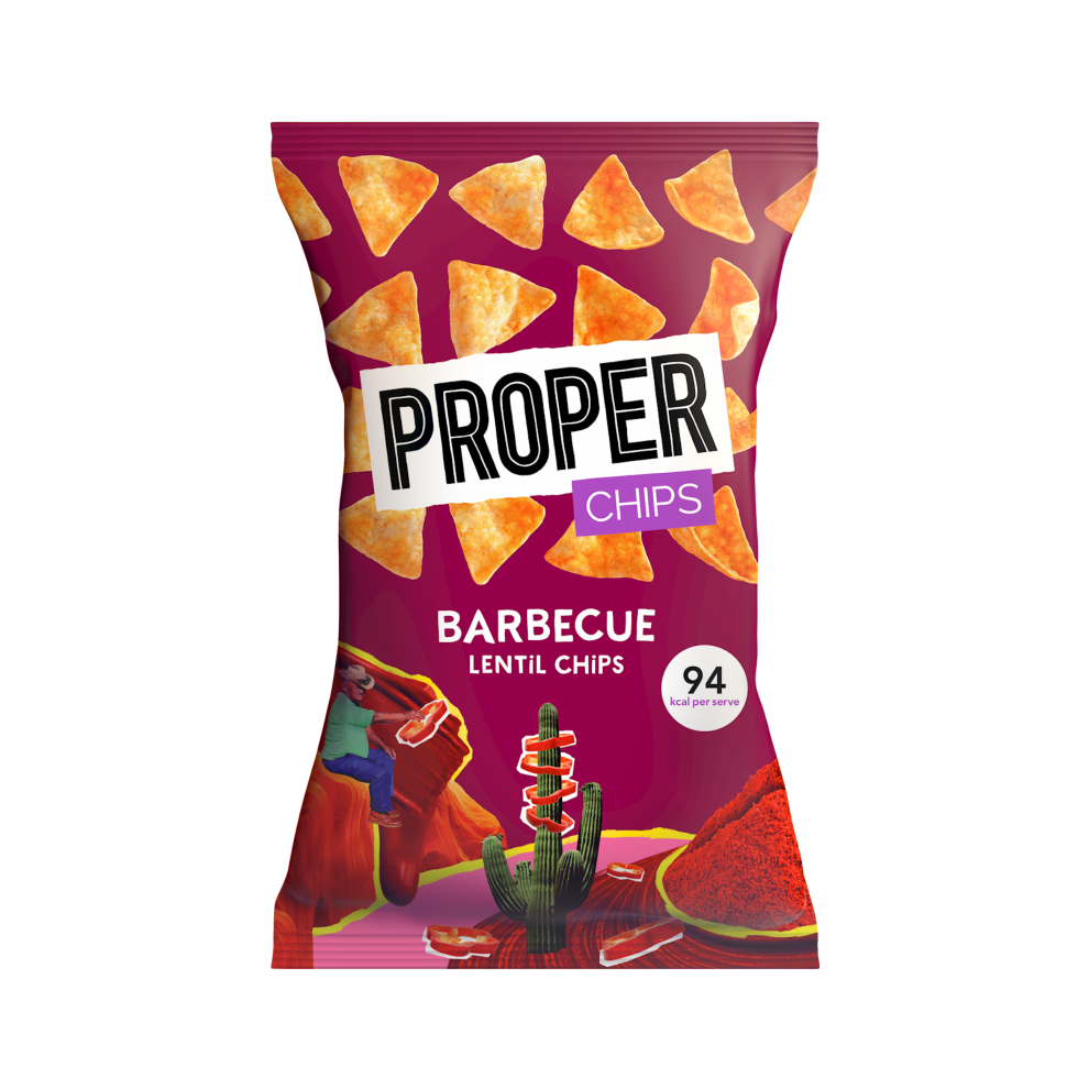 PROPER Chips - Barbecue Lentil Chips 85g (Pack of 8)
