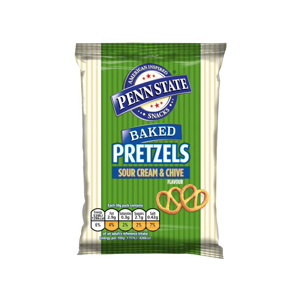 PENN STATE Sour Cream & Chive Pretzels 30g (Pack of 33)