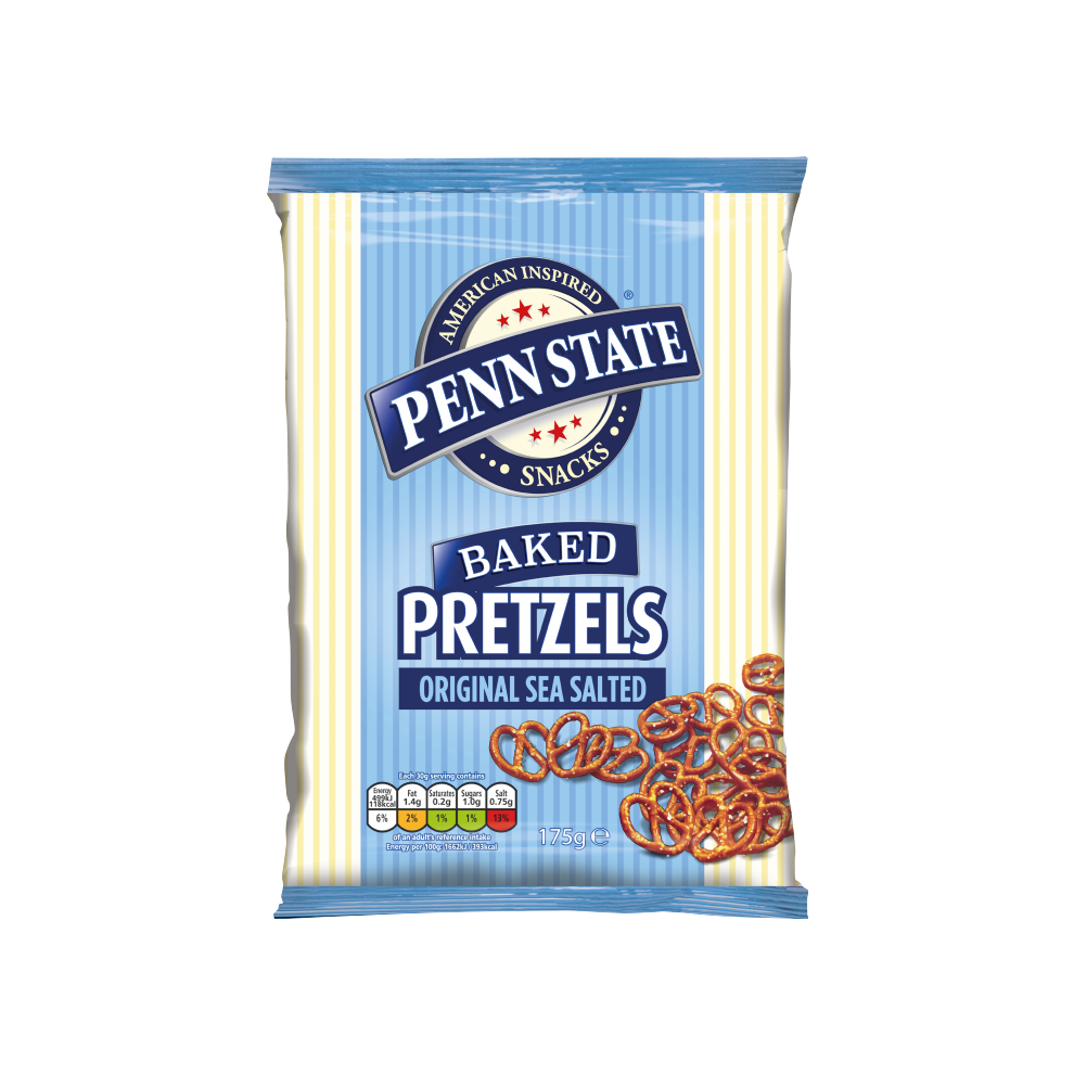 PENN STATE Original Sea Salted Pretzels 175g (Pack of 8)