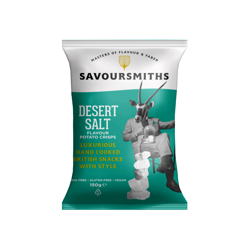 SAVOURSMITHS Desert Salt Potato Crisps 150g (Pack of 12)