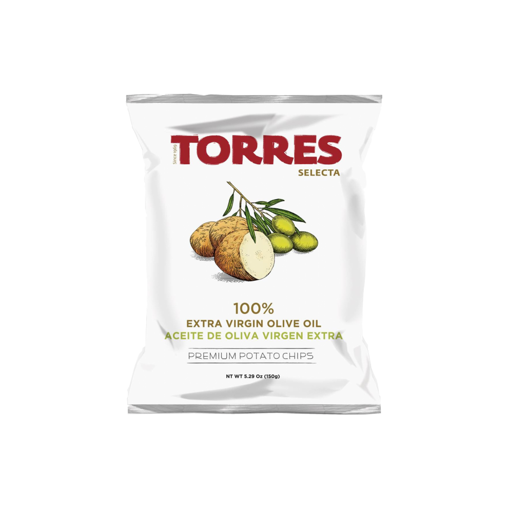TORRES 100% Extra Virgin Olive Oil Premium Potato Chips 125g (Pack of 15)