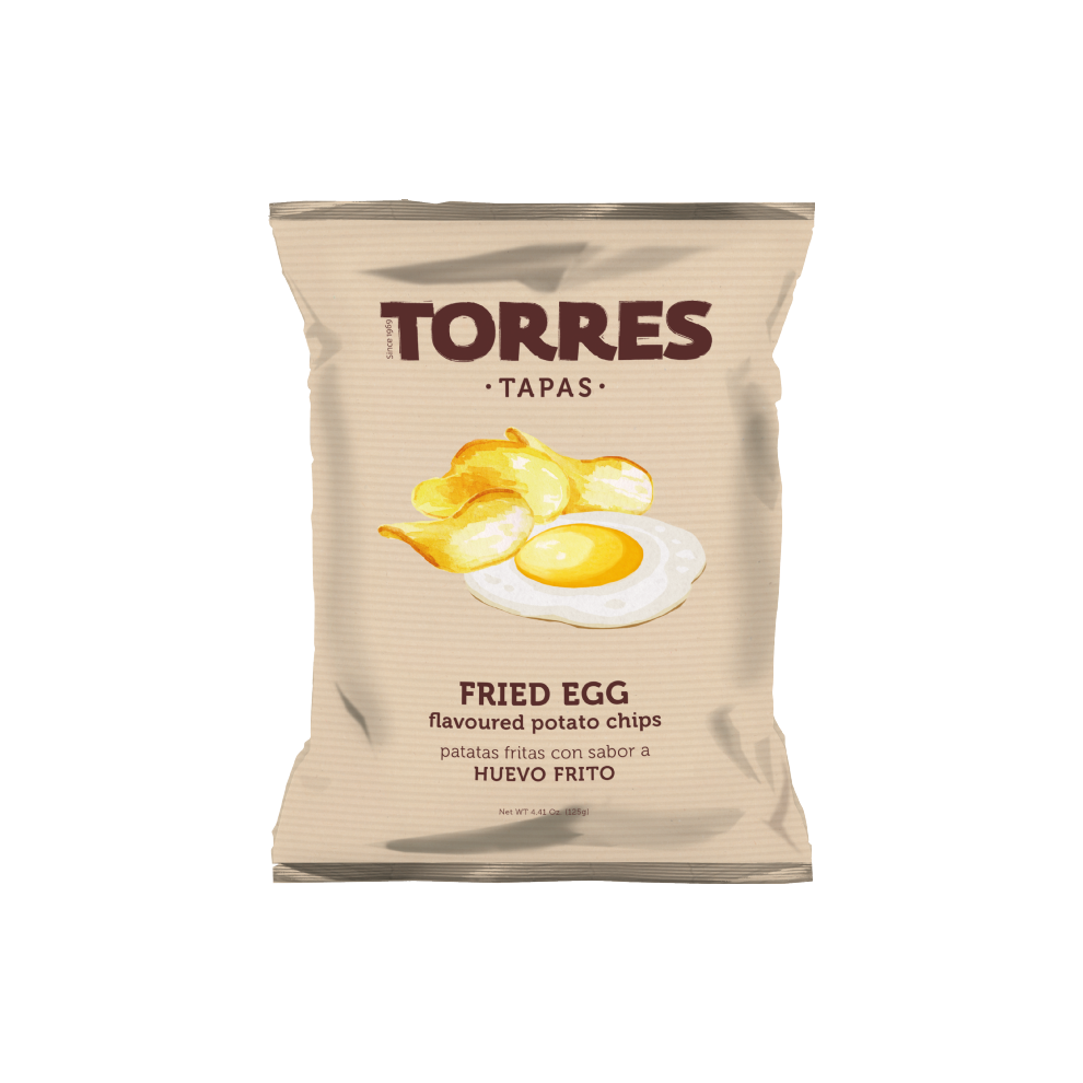 TORRES Tapas Fried Egg Flavoured Potato Chips 125g (Pack of 17)