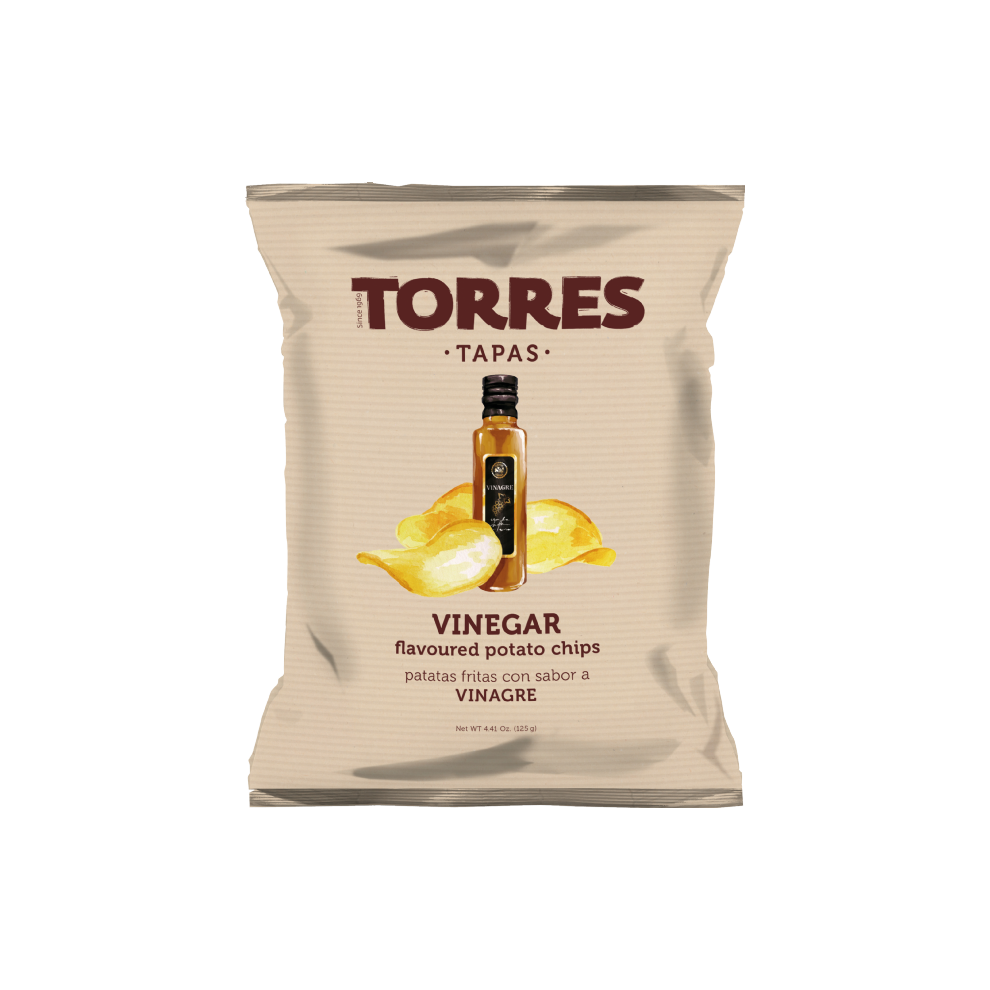 TORRES Tapas Vinegar Flavoured Potato Chips 125g (Pack of 17)