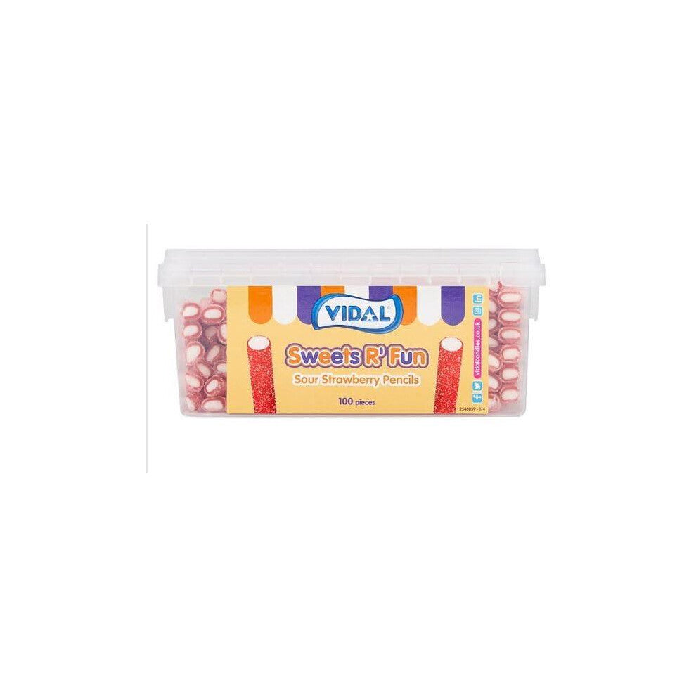 Vidal Sweets R' Fun Sour Strawberry Pencils 100 pieces