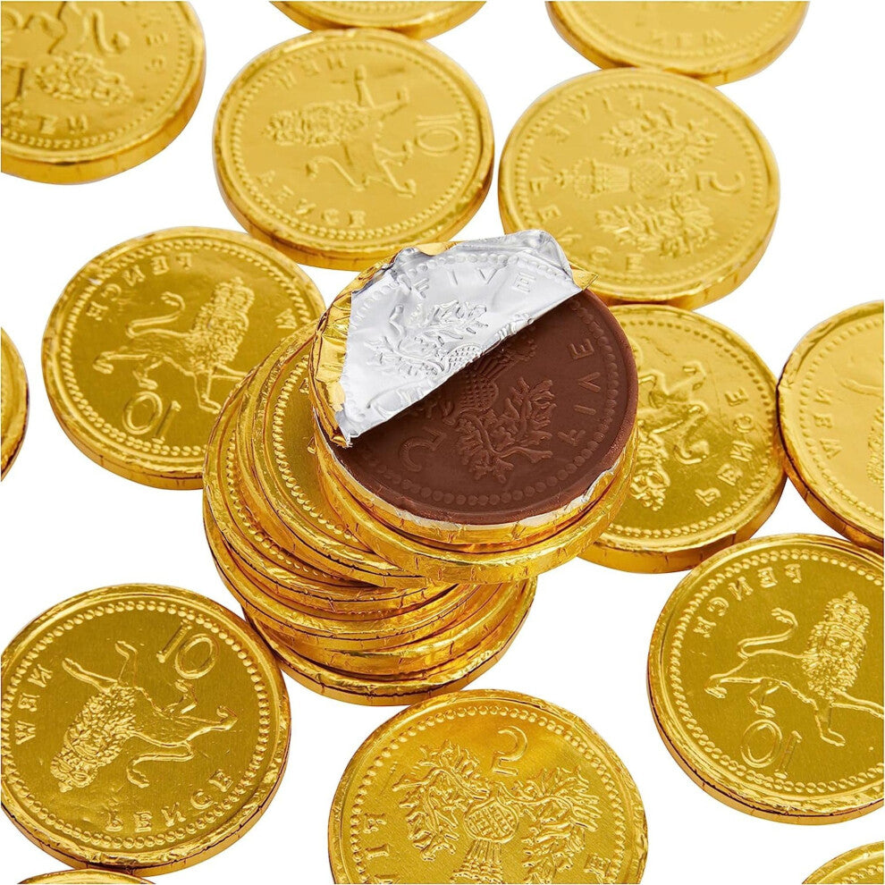 50 Milk Chocolate Gold Coins Christmas Party Bag Chocolate Sweets by The Sweet Treat Gifting Co.