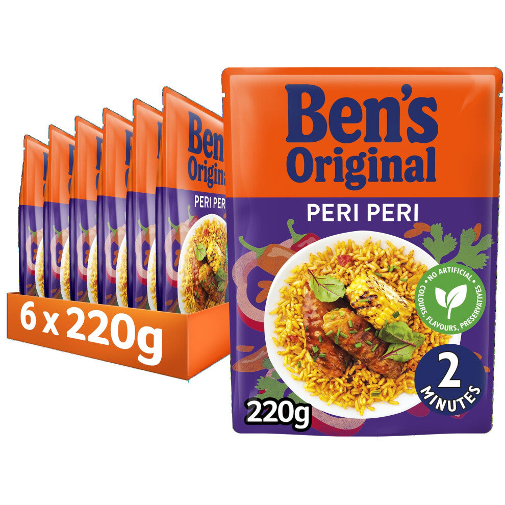 Peri Peri Microwave Rice, Bulk Multipack 6 x 220g pouches