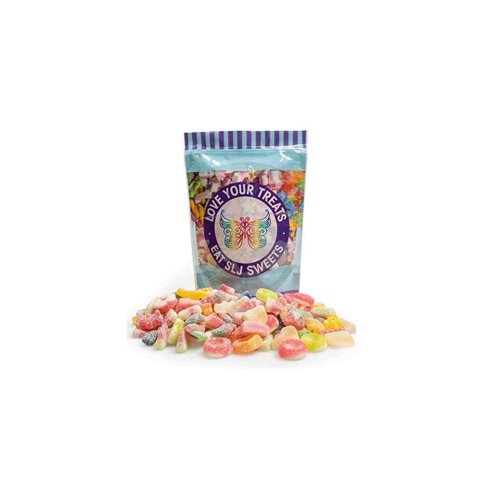 1kg Vegan Sour & Fizzy Sweet Assortment Pick n Mix Gift Bag - Large Bag of Sour, Chewy, Gummy, Candy, Jelly Treats - Halal & Vegetarian friendly