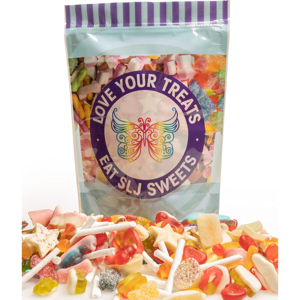 Large 1kg Pick & Mix Sweets Quality Jelly Sweets Assortment Candy Bag Mixed Selection Fizzy, Jelly & Chocolate Pick N Mix Resealable Pouch Share Bag -
