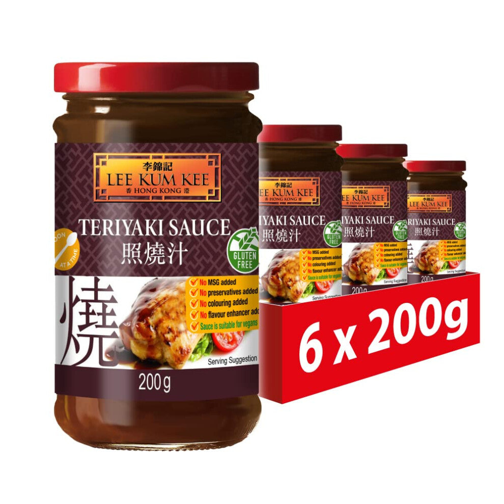 Teriyaki Sauce, Gluten Free, Vegan, No Added Preservatives, 200 g (Pack of 6)