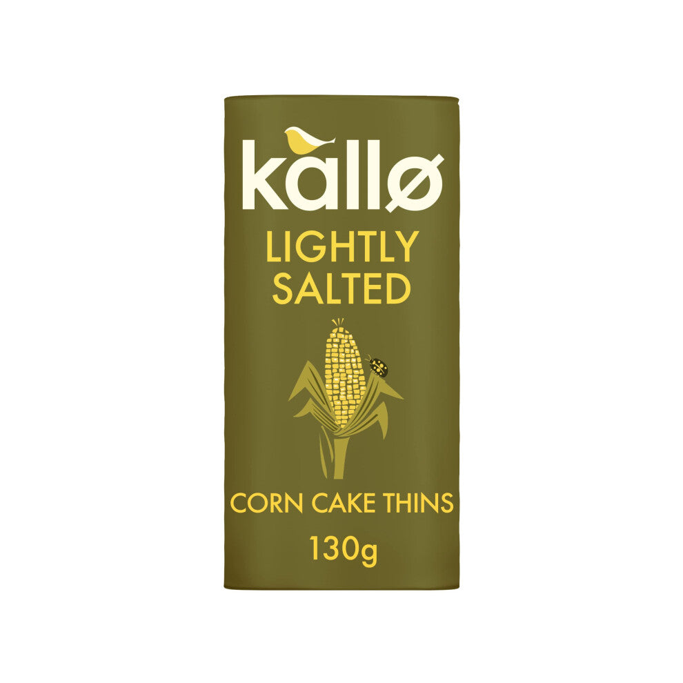 Organic Corn Cake Thins, Wholegrain Lightly Salted Slices, Low Fat Healthy Snacks, Vegan Friendly, Gluten Free & Sugar Free with No Artificial Colours