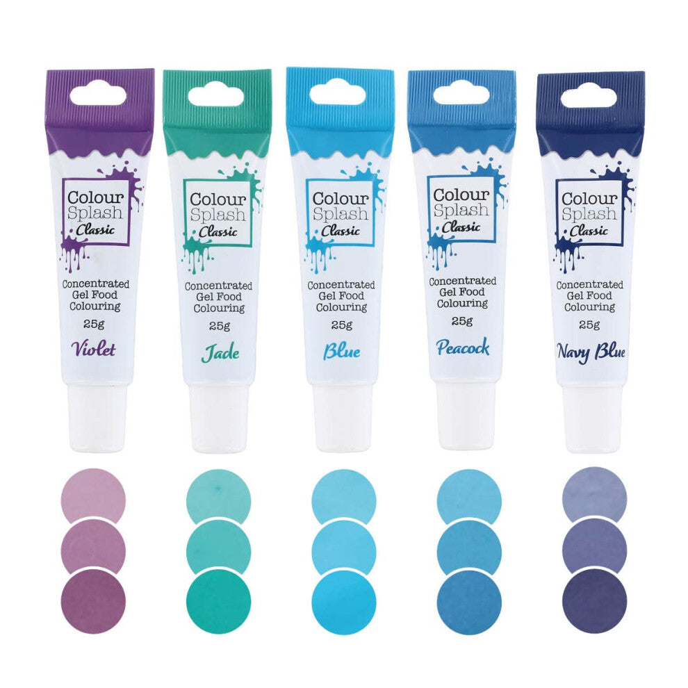 Food Colouring Gels, Blues 5 Pack, Highly Concentrated Gels, Easy to Use Squeezy Tubes, Transform Plain Cakes Into Bright, Eye-Catching Creations -