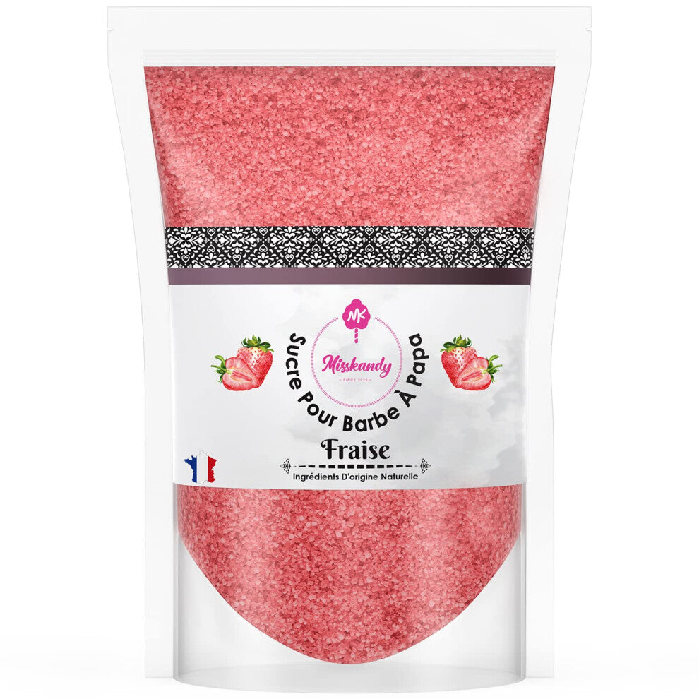 Misskandy-Candy Floss Sugar 500Gr (Natural Flavours and Colours) Strawberry