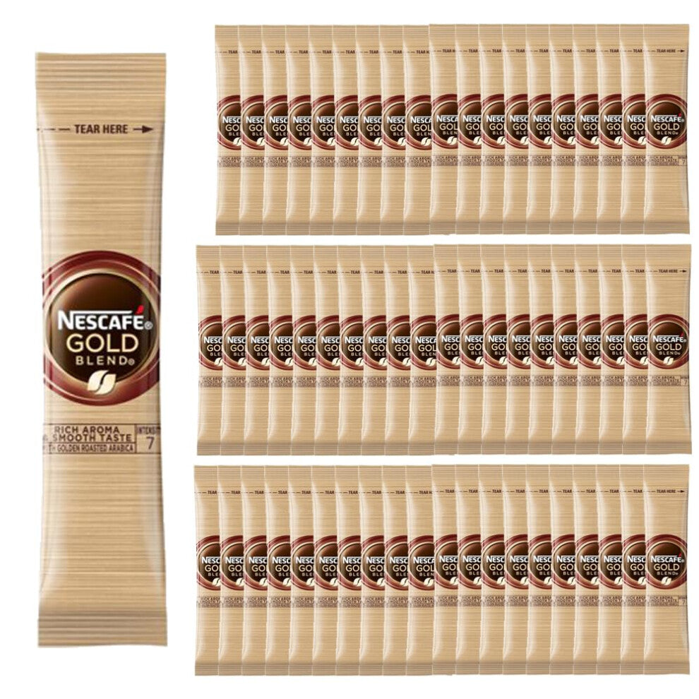 Nescafe 60 sachets Instant Coffeee with Welari Thank You Card Gold One Mug Stick Blend Strength 7 Commercial Caterinng Office Hotel Hot Drink