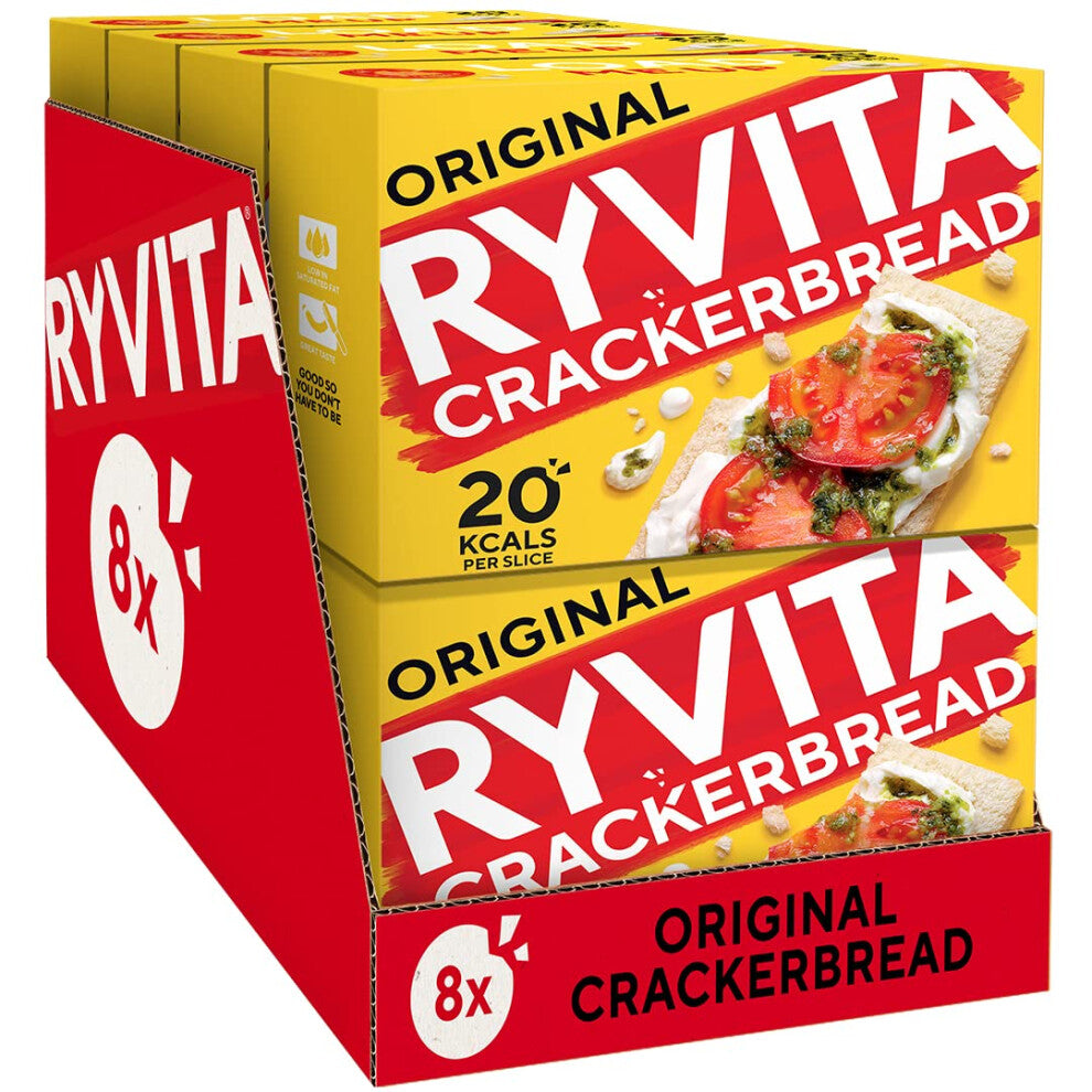 Original Crackerbread| Low Fat | Healthy Lunch | Fibre | 8 PACKS of 125g