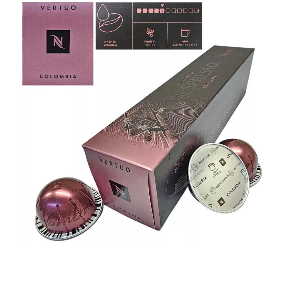 (COLOMBIA - Fruity & Winey) Nespresso VERTUO Coffee Machine Capsules Pods Sleeve Full Flavour Multi Discount