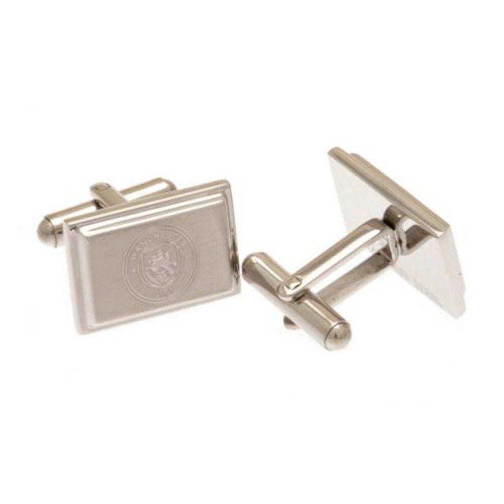 Manchester City FC Engraved Oblong Crest Boxed Cufflinks