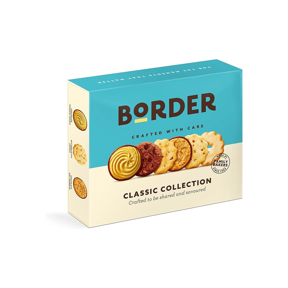 Border Biscuits - Classic Sharing Pack Gift Box - Premium Cookies - Includes Viennese Whirls, Butterscotch Crunch, Shortbread Rings & Much More, 400g