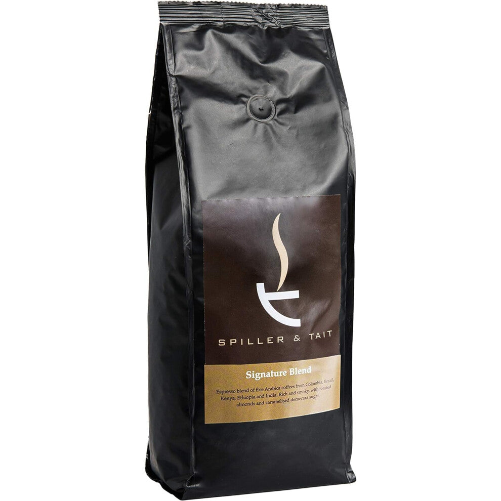 Spiller & Tait Signature Blend Coffee Beans Multi Award Winning Freshly Roasted in the Espresso Blend Suitable All Coffee Machines (1kg)