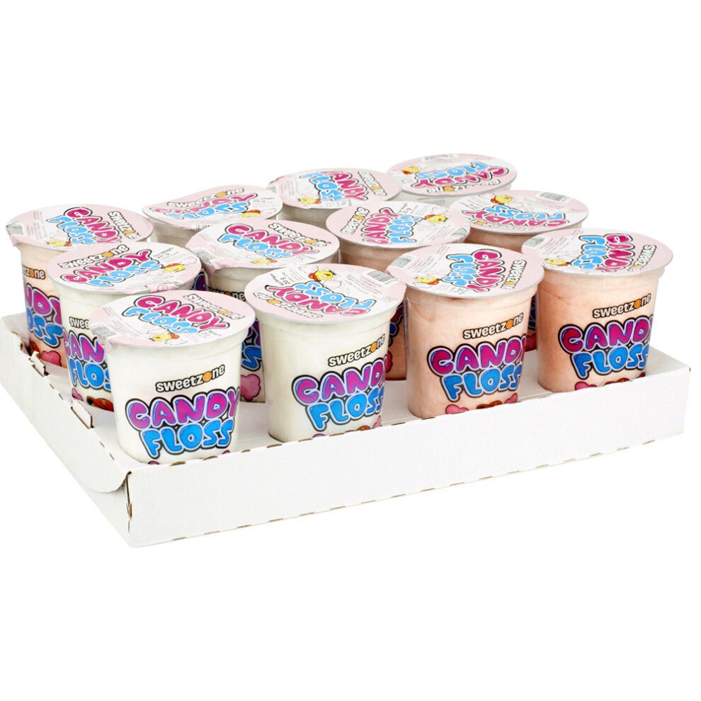 (Candy Floss 20g - Pack of 12) CANDY FLOSS TUB 20G TUB, 50G BUCKET VEGAN PACK SWEETS KIDS PARTY WEDDING HMC CERTIFIED HALAL