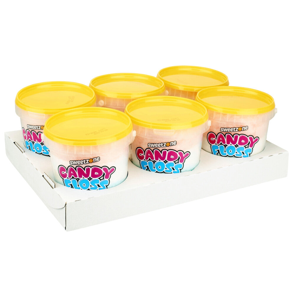(Candy Floss 50g - Pack of 6) CANDY FLOSS TUB 20G TUB, 50G BUCKET VEGAN PACK SWEETS KIDS PARTY WEDDING HMC CERTIFIED HALAL