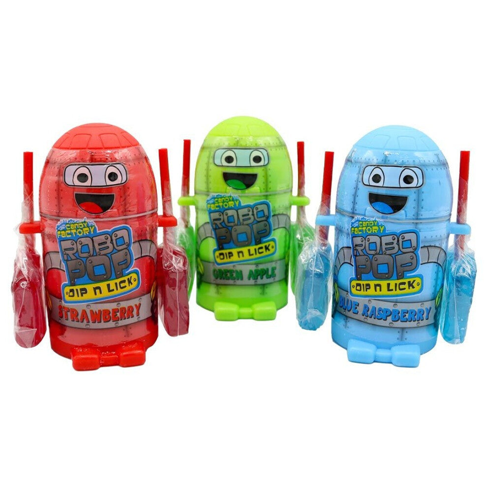 Crazy Candy Factory Robo Pop Dip N Lick Pack Of 3