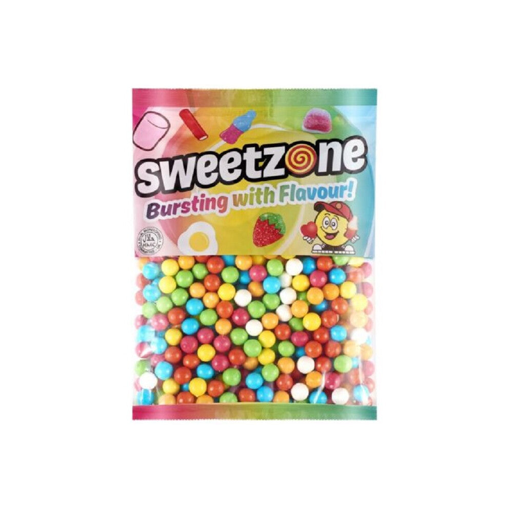 (Bubblegum Balls 1KG Bag - 1F007) Halal Sweets Bubblegum Balls, Peach Rings, Fizzy Mix 12x1kg Bag Halal HMC Sweets