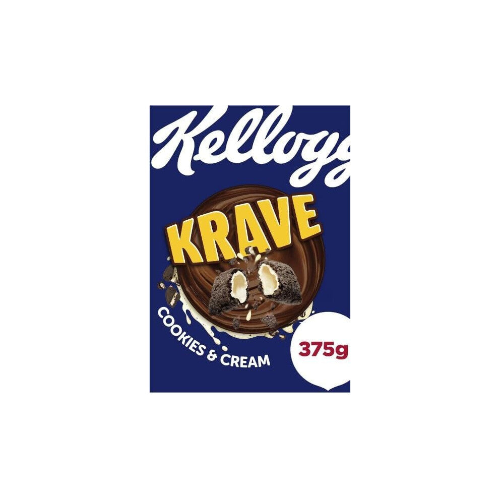 (Pack Of 18) Kelloggs Krave Cookies & Cream Cereal 375g