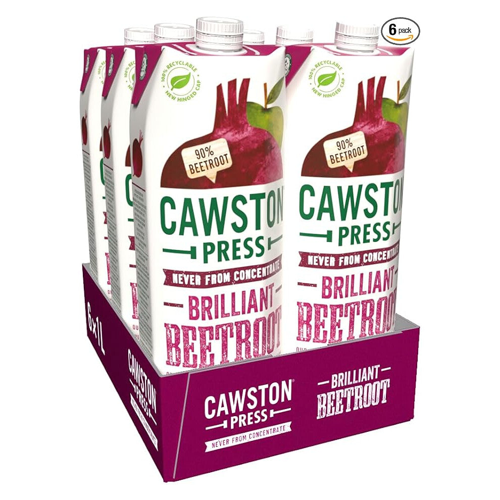 Cawston Press Brilliant Beetroot Pressed Juice, 1 l, Pack of 6 (Packaging may vary)