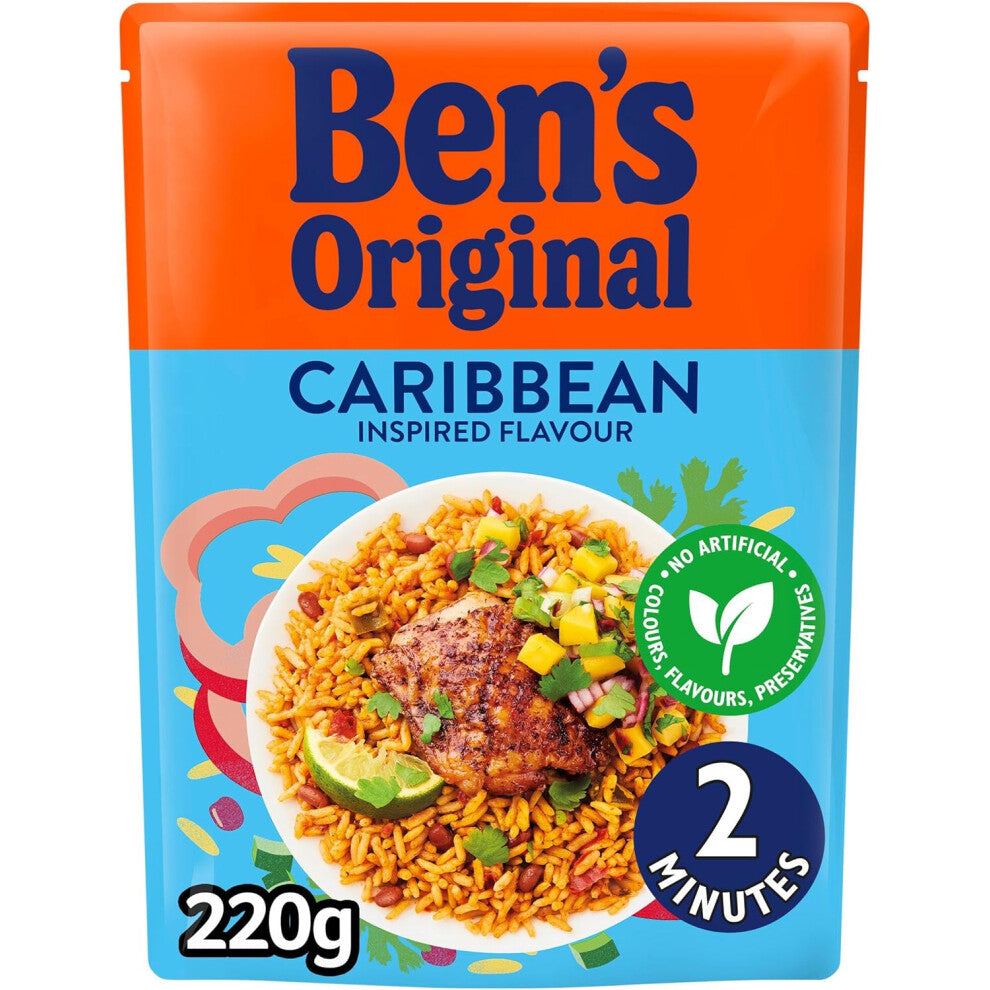 (Pack Of 24) Ben's Original Caribbean Microwave Rice 220g