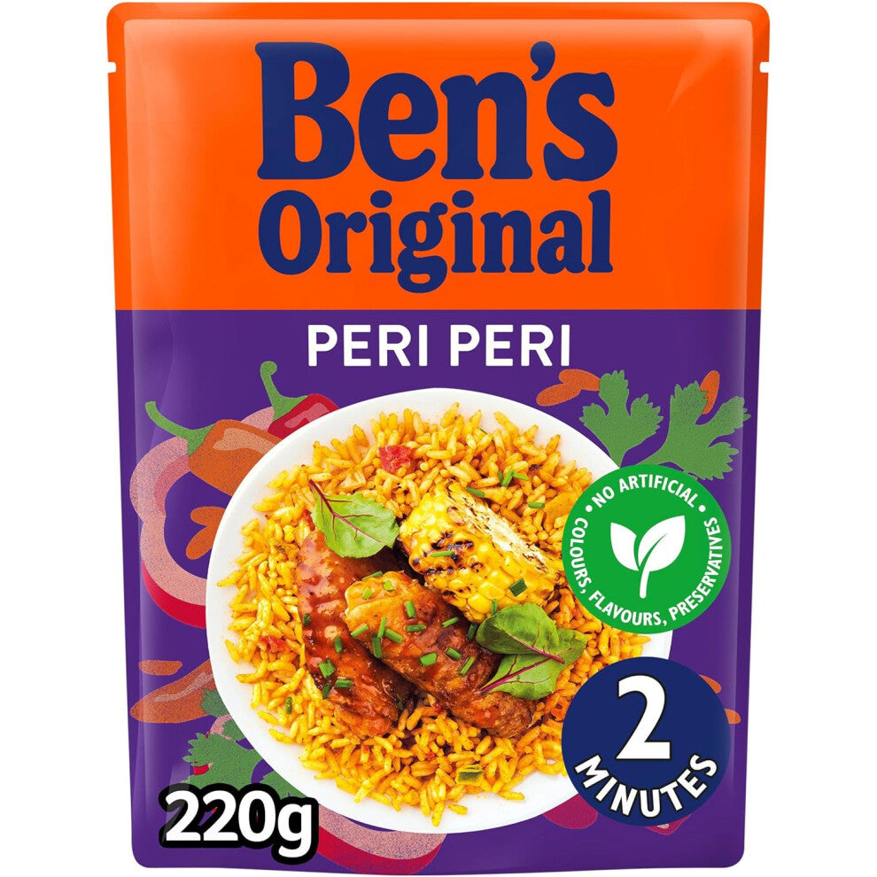 (Pack Of 24) Ben's Original Peri Peri Microwave Rice 220g