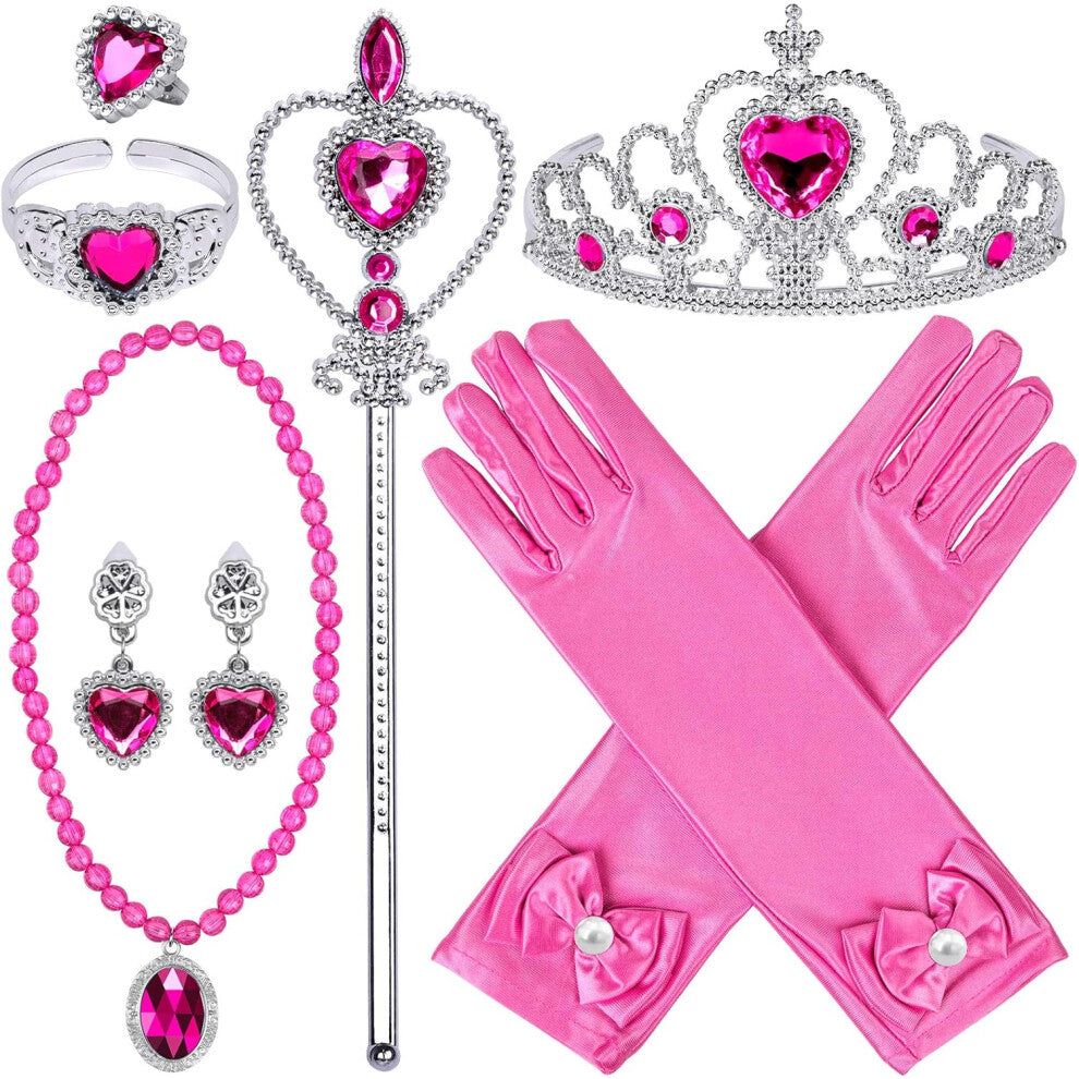 9 Piece Rose Princess Jewellery Toys Girls Toys Princess Accessories, Party Favours Children'S Party Supplies