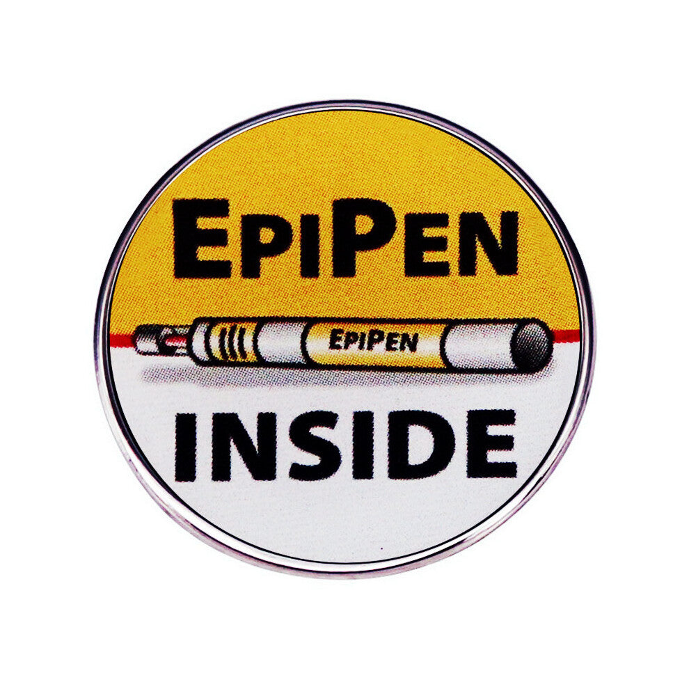 Inside Epipen Medical Alert Brooch - Fashionable EMT First Aid Pin for Men and Women