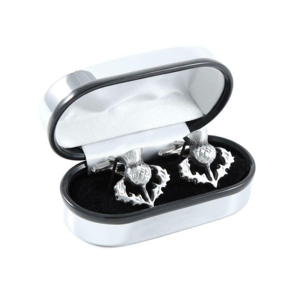 Scotish Pewtermill Chrome Scottish Thistle Cufflinks