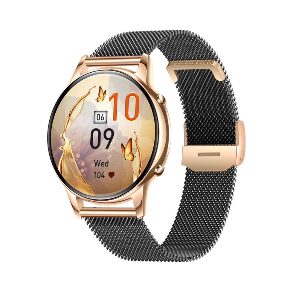 Chronus Smartwatch with 1.32-inch Full-Touch AMOLED Display, Bluetooth Calling, Women's Health Features, and Round Design(Black)