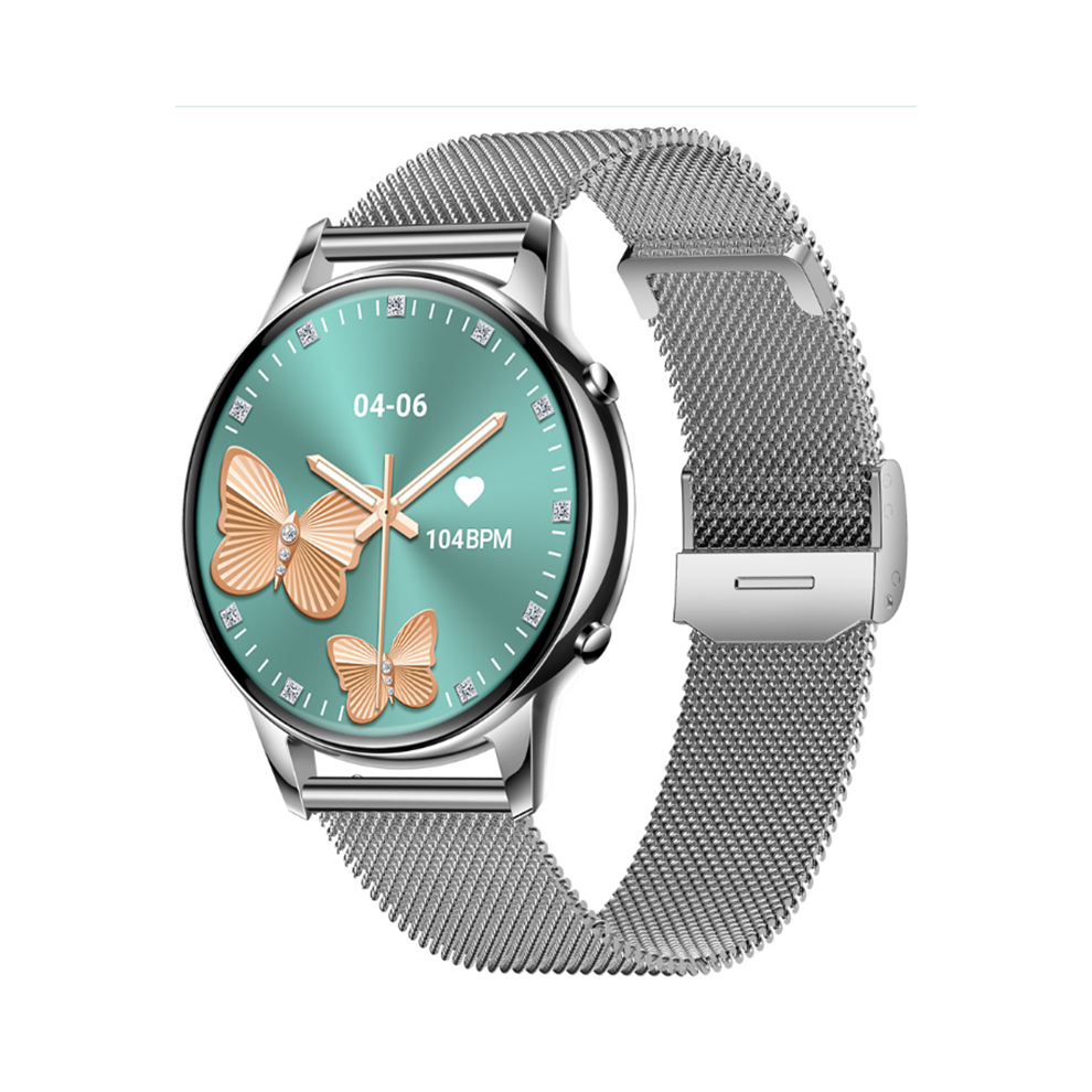 Chronus Smartwatch with 1.32-inch Full-Touch AMOLED Display, Bluetooth Calling, Women's Health Features, and Round Design(Silver)