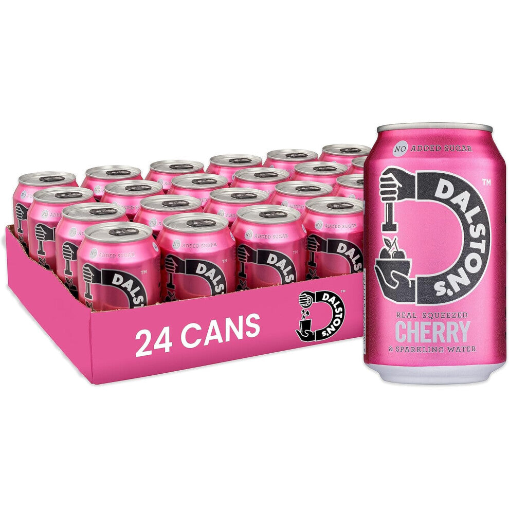 Dalston's Sparkling Cherry Soda (24 x 330ml) - Real Pressed Cherries & Sparkling Water - 46 Kcal - No Added Sugar