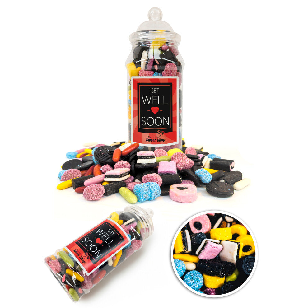 (Liquorice, Get Well Soon) The Little Sweet Shop Gift Message Jar