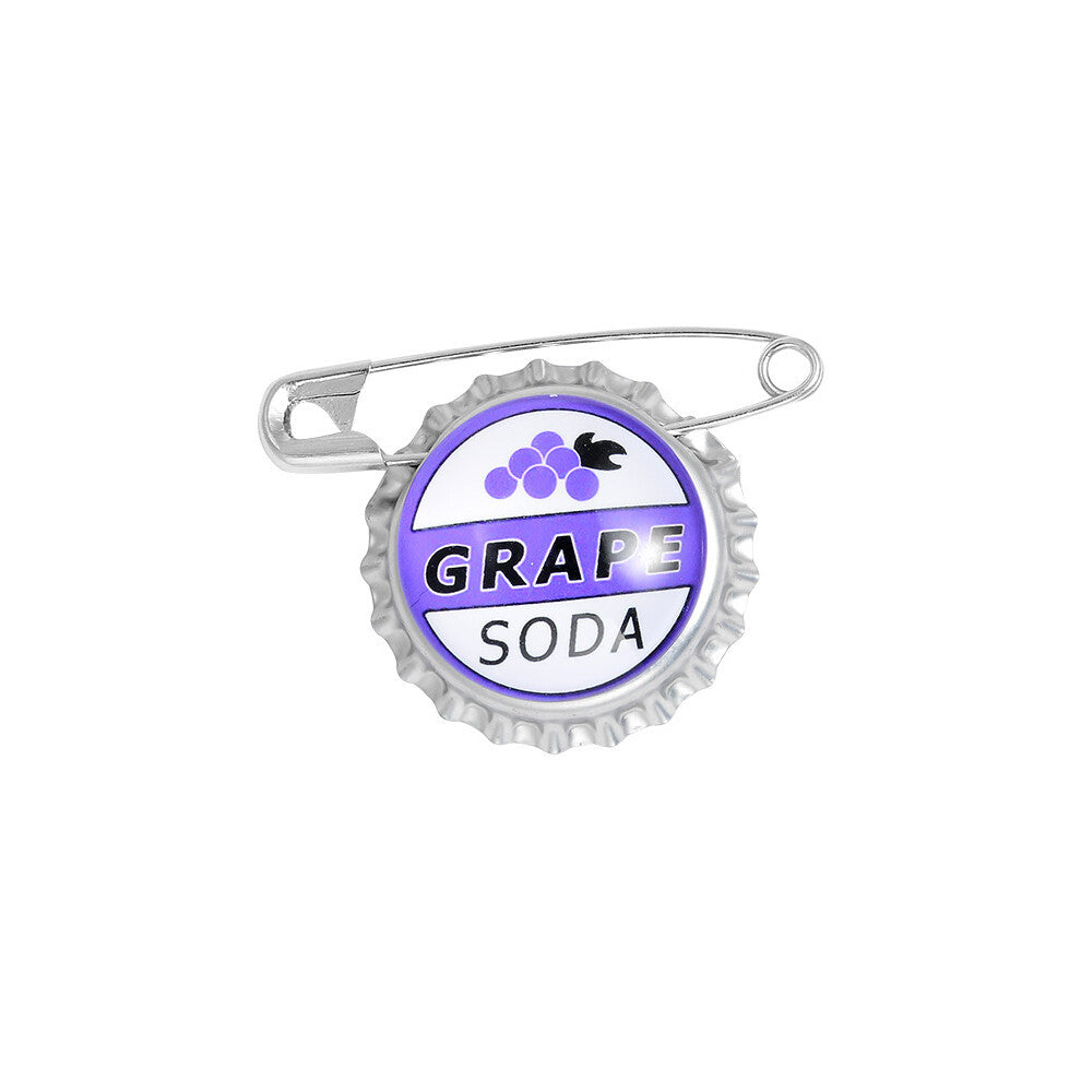 (P307) Fashionable Grape Soda Alloy Brooch With Eyecatching Geometric Pattern For Creative Style