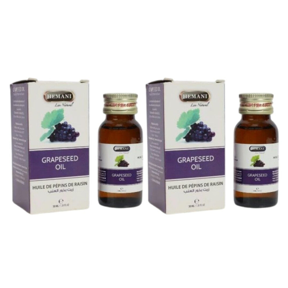 Hemani Grapeseed Herbal Oil 30ml Pack Of 2 |Used in Salad Dressing, Deep Frying, Marinades & Baking |Good Skin & Hair Care |Massage Oil