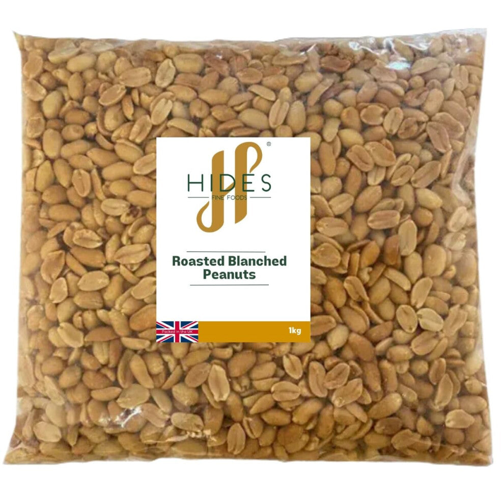 - Unsalted Roasted & Blanched Peanuts - 1kg - GMO - Free - Suitable for Vegetarians - Baking - Desserts - Cakes - Cookies - Cooking - Salads -