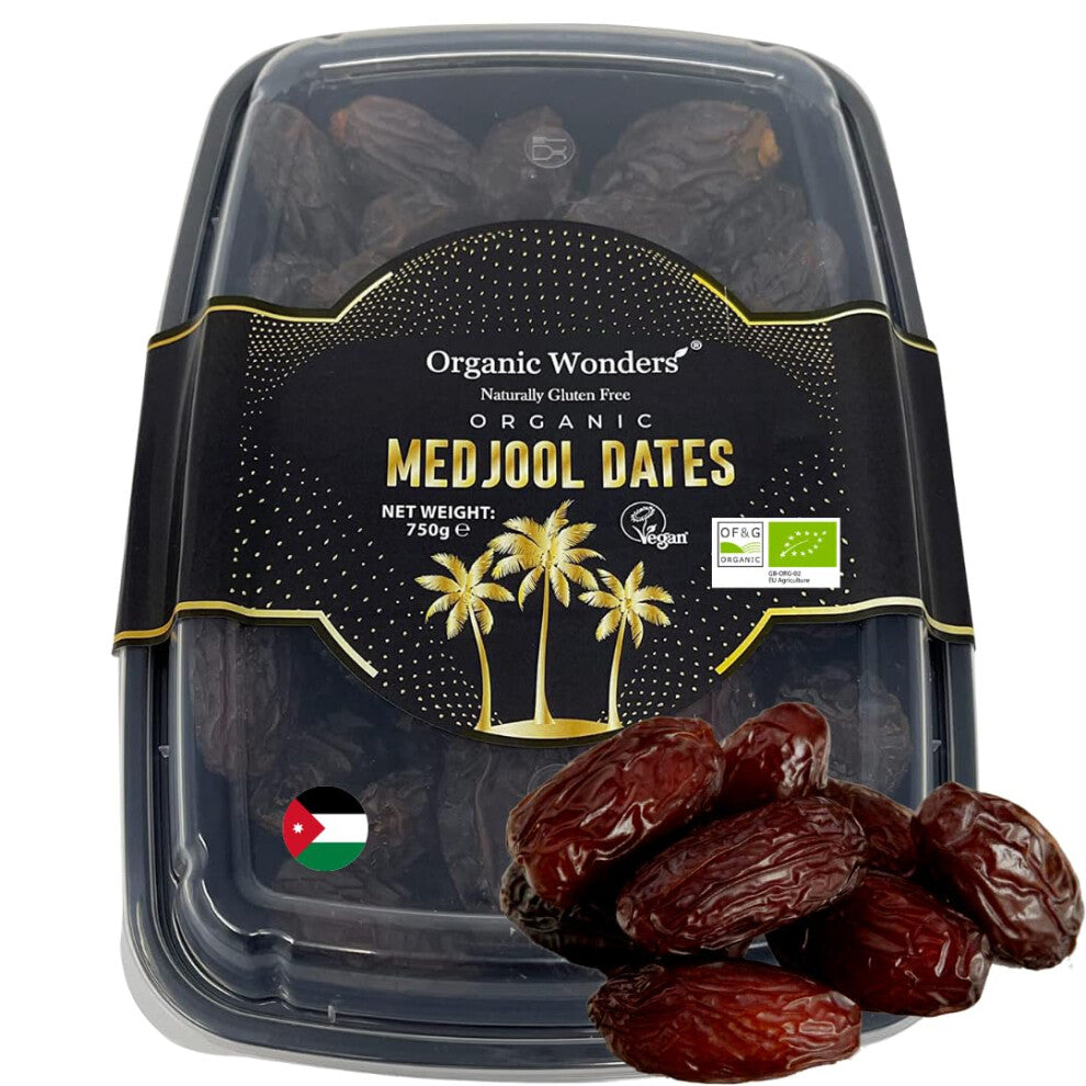 Organic Jumbo Medjool Dates (750g) | Jordanian Origin | Fresh, Juicy & Delicious | Superfood | Gluten-Free by Organic Wonders