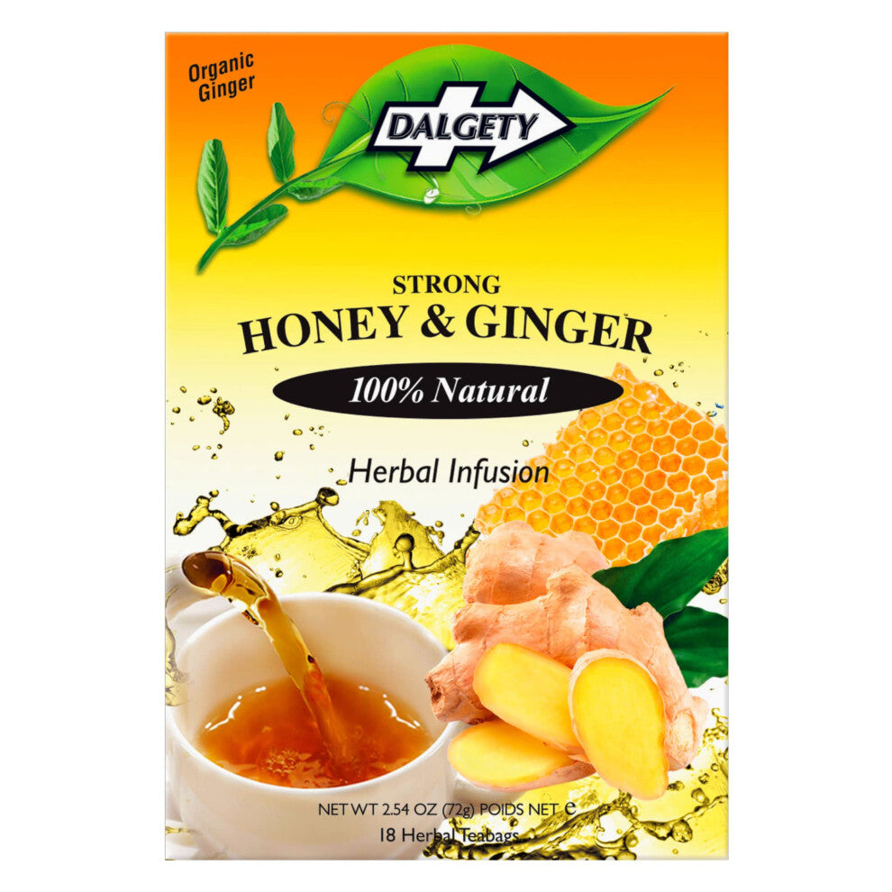 Strong Honey and Ginger Herbal Infusion 72g Cartons 100% Natural, Caffeine Free Tea; Delicious and Packed with Unique Health Benefits (6 Pack)