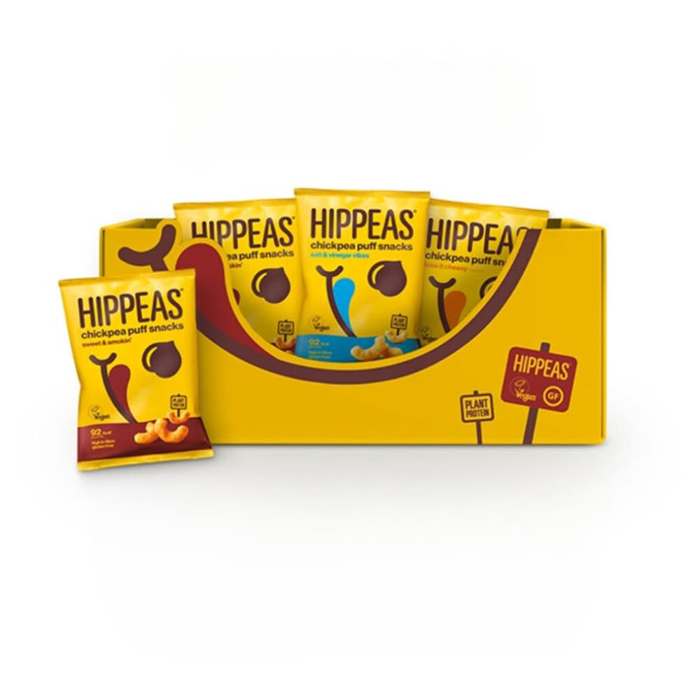 Variety Pack Chickpea Puff Vegan Crisps - 12 x 22g Sharing Bags, Gluten-Free, Plant-Based, High Fibre & Protein, No Artificial Flavours