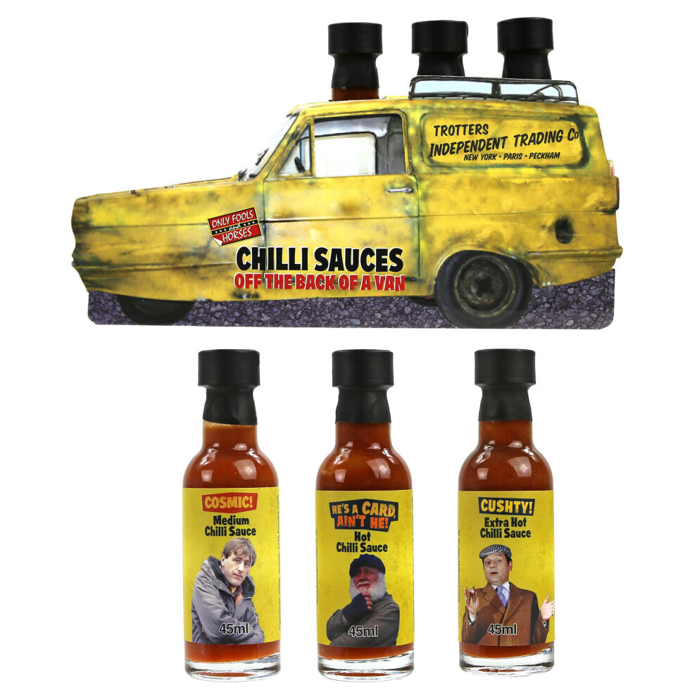 Only Fools and Horses Hot Sauce Gift Set - Novelty Chilli Sauce Gifts for Men with 3 x 45ml Bottles - Great Mens Gift Set & Dad Birthday Gifts