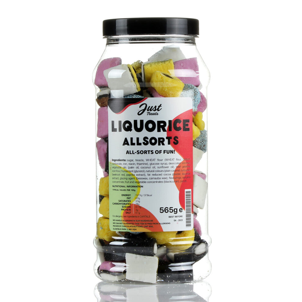 Traditional Liquorice Allsorts Gift Jar from The A-Z Retro Sweet Shop Collection
