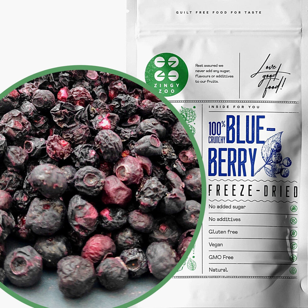 Freeze Dried Blueberry Wild | Freeze Dried Fruit | Mill Dried Blueberries for Vegan Wild Blueberry Powder | Fresh Bilberry Frozen and Fruit Bites